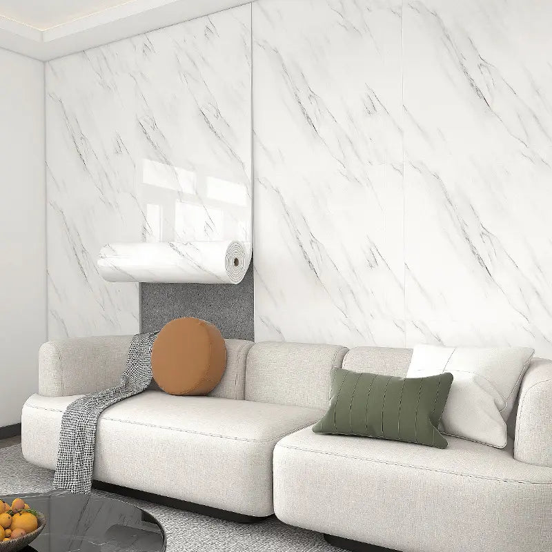 Peel and Stick Marble Effect Waterproof Backsplash Tile 40x300cm (1.2m²)