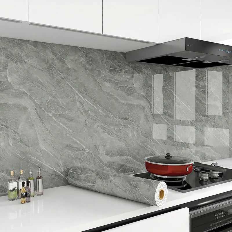 Marble Pattern Wallpaper Roll, Decorative Wallpaper, 15.75In*118.11In, Thickened Self Adhesive, Waterproof Bathroom Kitchen Panels, Easy to Clean, Easy to Stick and Remove