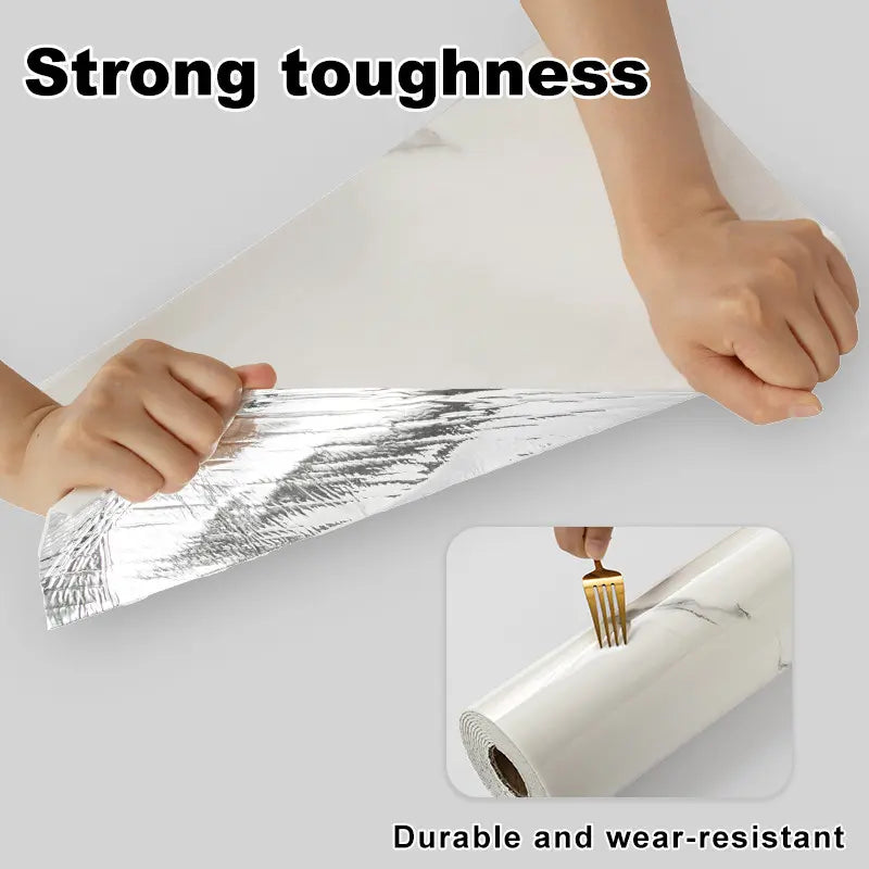 Marble Pattern Wallpaper Roll, Decorative Wallpaper, 15.75In*118.11In, Thickened Self Adhesive, Waterproof Bathroom Kitchen Panels, Easy to Clean, Easy to Stick and Remove